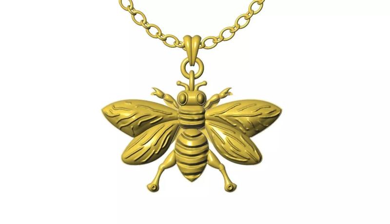 Bee Design Silver Pendant