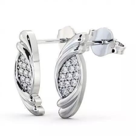 stl file pair of diamond earrings gold