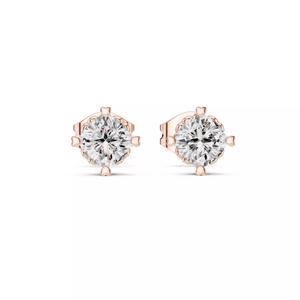 Round Diamond Studs Earrings 3dm stl renders 360 Animation