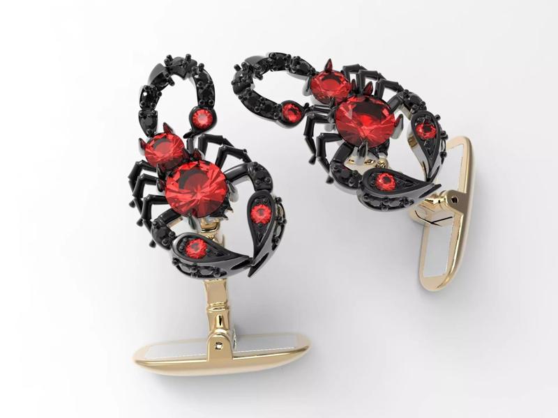 cufflinks scorpion with stones