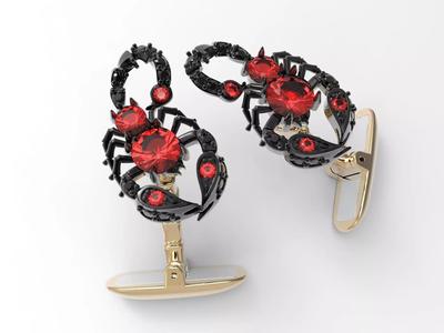 cufflinks scorpion with stones