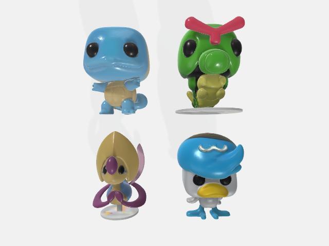 4 POP carapuce chenipan coiffeton cresselia