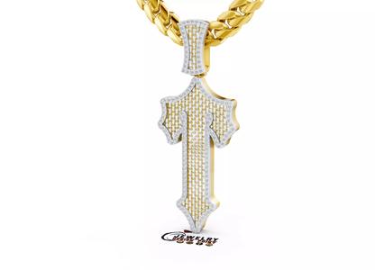 Custom Trapstar Cross Diamond Pendant - Cross Necklace