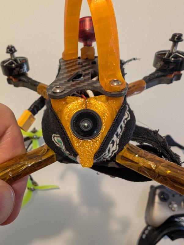 The “Iron Chin” HDZero Nano90 + Upgraded Lens Camera Mount, for IQ0 Big Brainer frame.