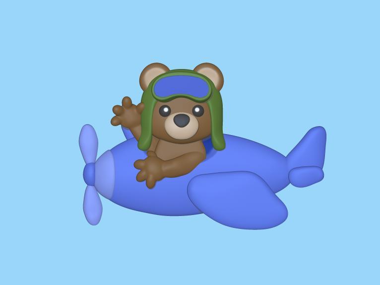 Bear Airplane Flat