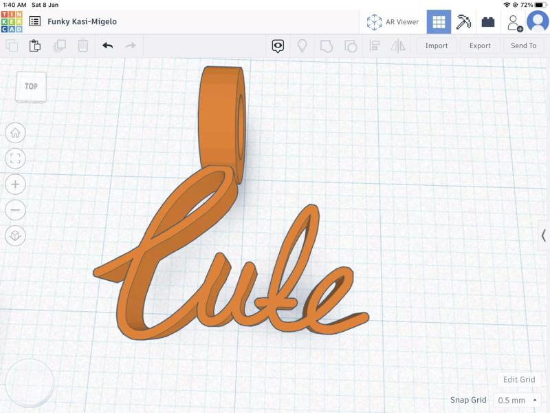 Cute text pendant stl file