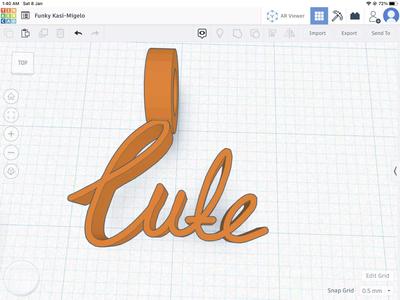 Cute text pendant stl file
