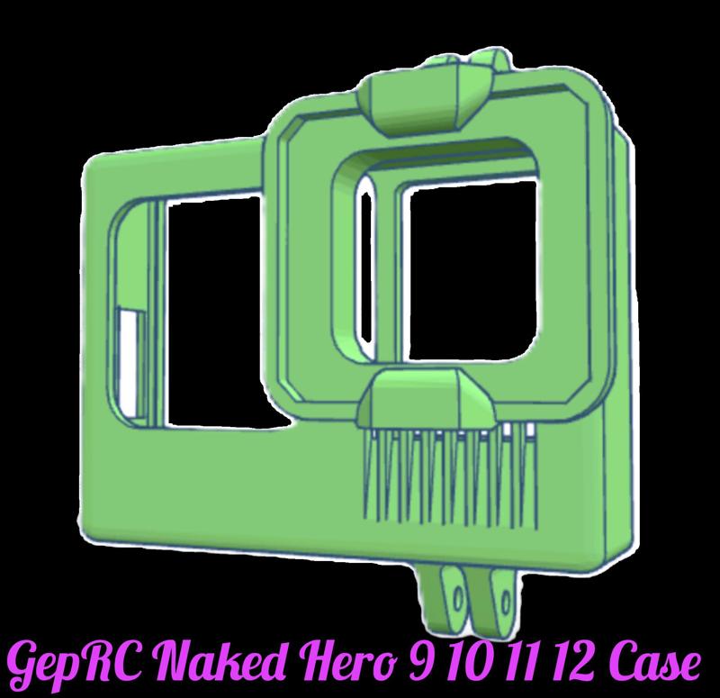 GepRC Naked GoPro Hero 9 10 11 & 12 w TBS ND Filter Holder - Double Mounting Loops - Lens Centered