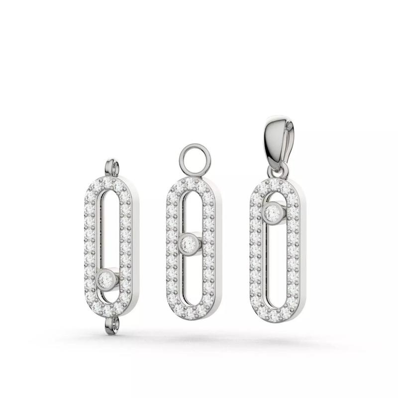 Set of bracelet and pendant element Messika move style