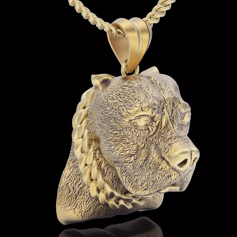 Dog varna bulldog pendant silver gold printable jewelry 3D model