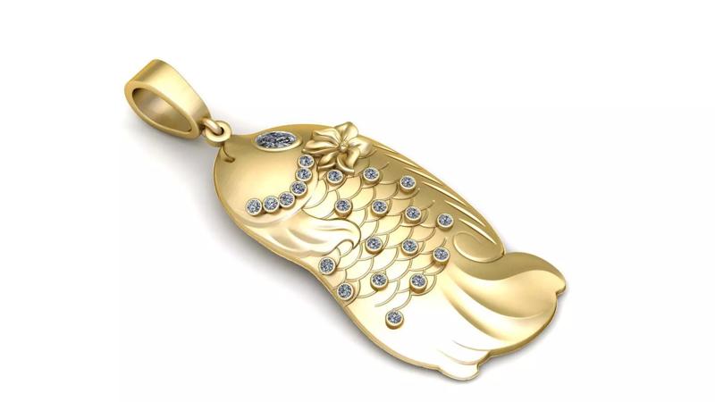 GOLDEN FISH PENDANT 3D PRINTABLE MODEL