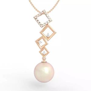 Square Frame Pearl Necklace