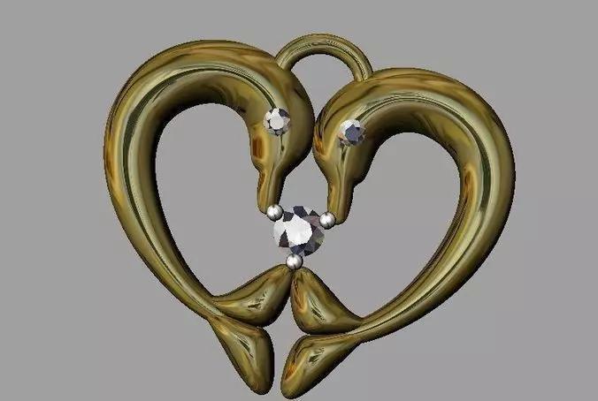dolphin heart pendant