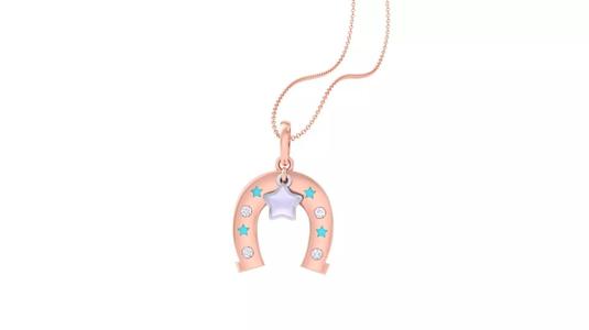 Puppy  Bone Star Diamond Light Weight Kids Pendant Necklace