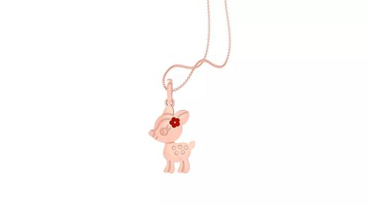 Baby Dear Light Weight Kids Pendant Necklace Charms 3dm stl obj