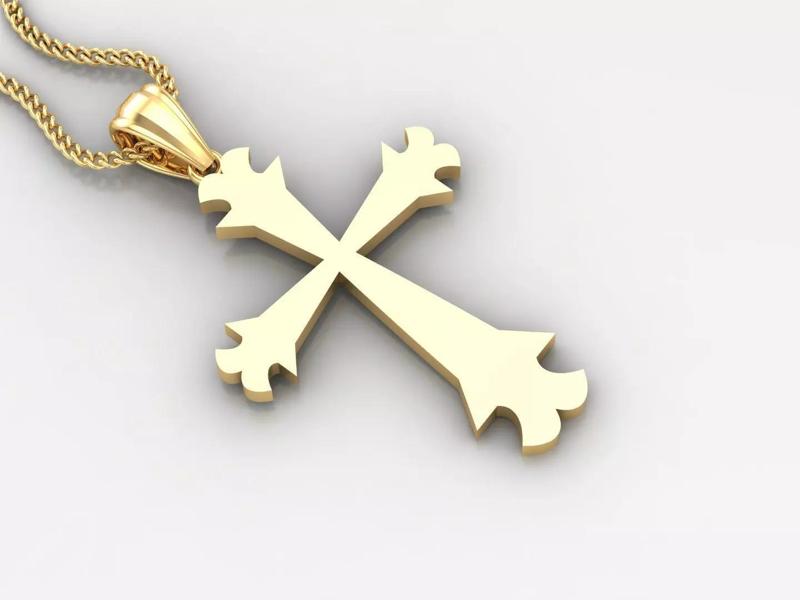 Light Gold 18K Cross Pendant 2CP014
