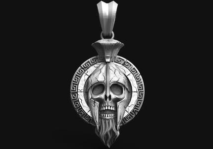 Spartan skull pendant