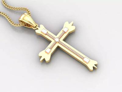 Jesus Christ Cross Pendant Print 4CP088