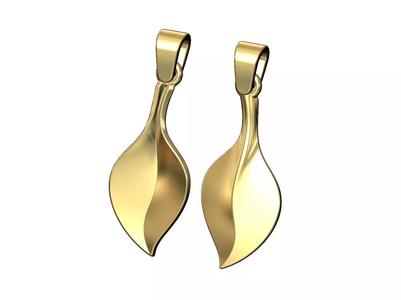 Leaf pendant charm with bail