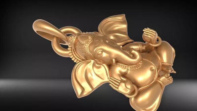Ganesh God Pendant Necklace Hindu Jewelry