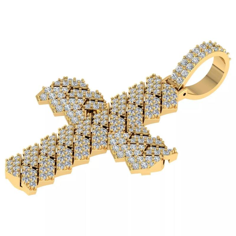 Iced-Out Diamond Cross Pendant