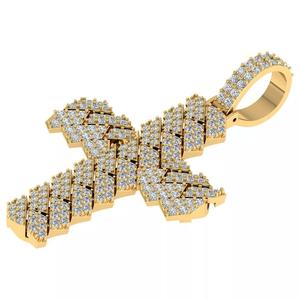 Iced-Out Diamond Cross Pendant
