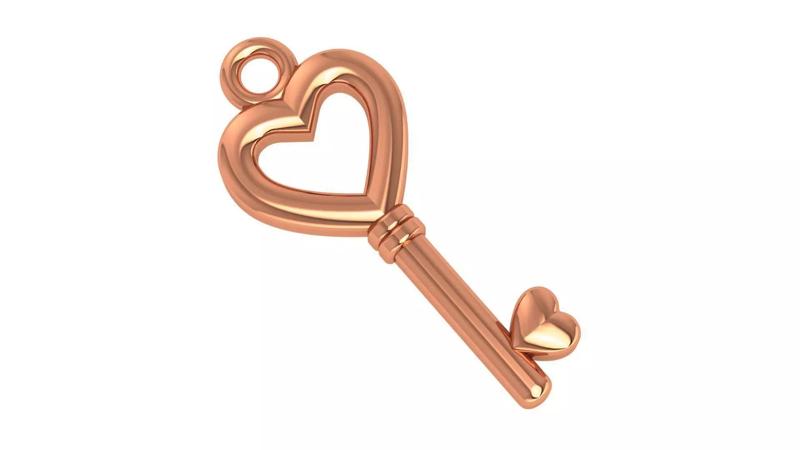 Heart Love Key Pendant