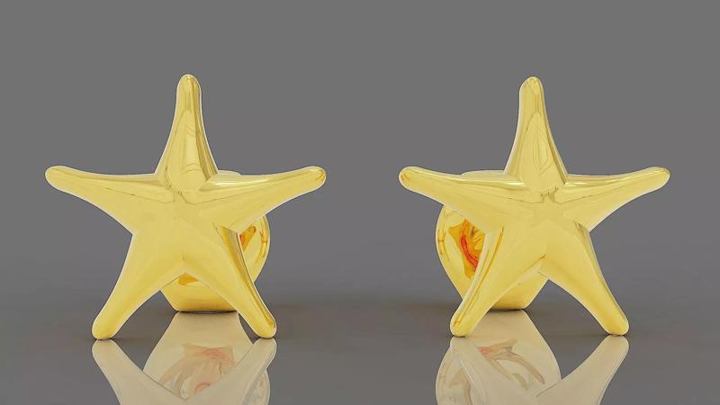 Starfish gold stud earring
