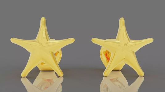 Starfish gold stud earring