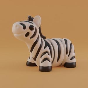 Cute Articulated Zebra - Print-in-Place Animal Toy