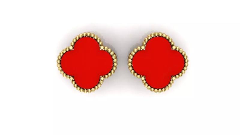 van cleef Earrings 3d prin