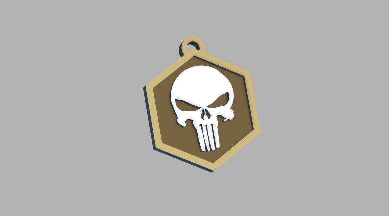 Keychain / pendant Punisher skull