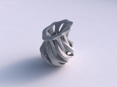 Vase inside a funnel vase with intersection through cuts stre...