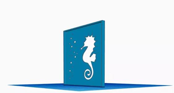 Stencil - Airbrush - Seahorse with bubbles