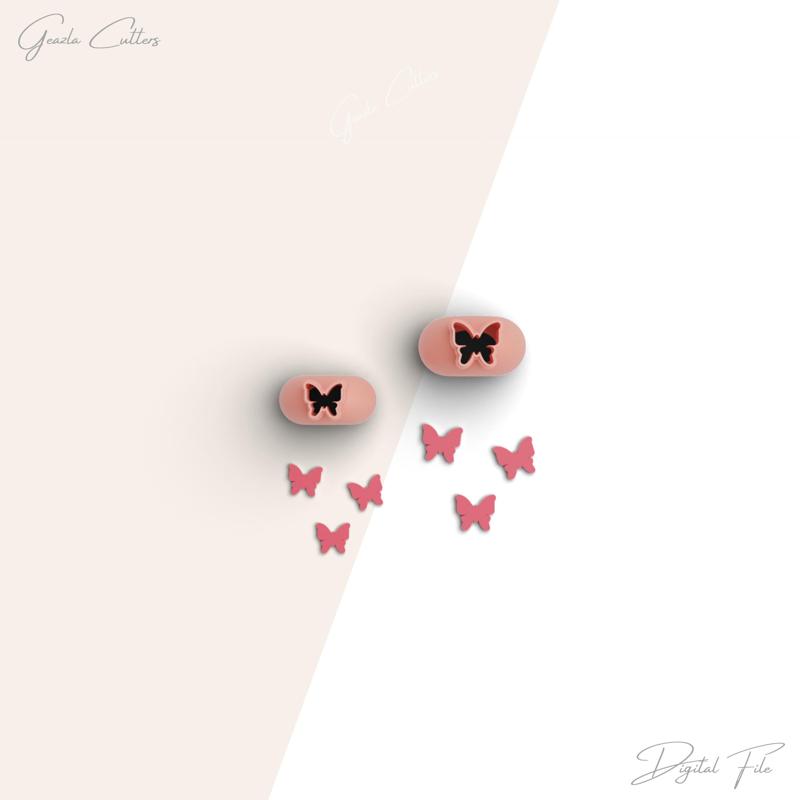 Butterfly Micro Clay Cutter, Spring Polymer Clay Cutter, Tiny Clay Cutter, 2 Sizes Included, Digital STL File, No: 149