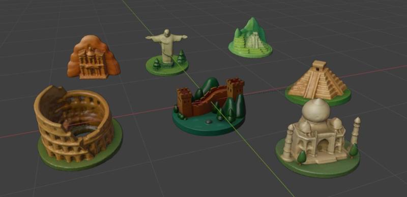 Mini Diorama set - 7 Manmade World Wonders