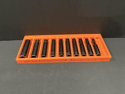 ¼ Inch Drive SAE Deep Socket Organizer