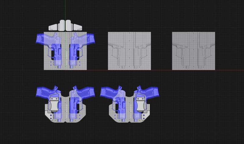 KIMBER CDS9 SPLIT MOLD - SPLIT VACUUM HOLSTER MOLD & TRIM JIG