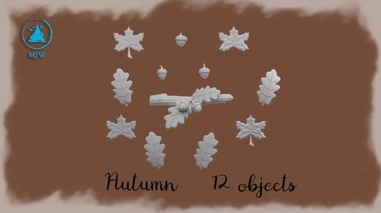 Autumn Leaves and Acorns Pack for Fall Thanksgiving Halloween