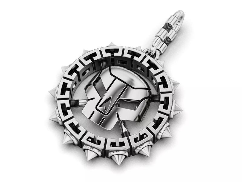 Skull Spiked Gear Pendant