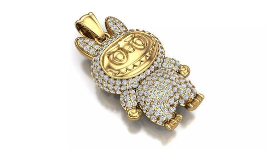 Labubu cute diamond pendant