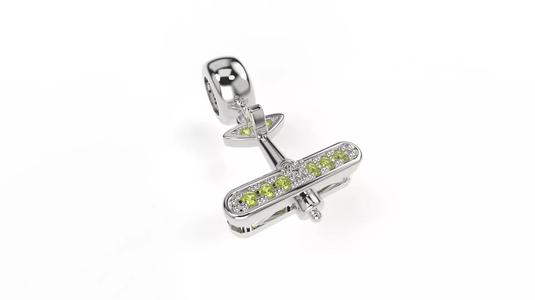 Plane Charm with gems
