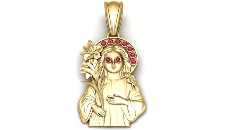 sculpted gold pendant