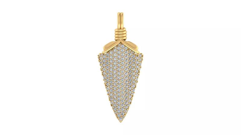 Luxury Iced-Out Arrowhead Pendant