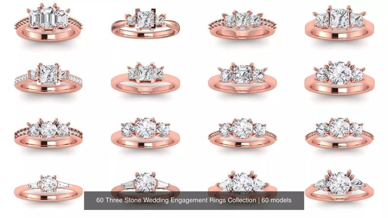 60 Three Stone Wedding Engagement Rings Collection