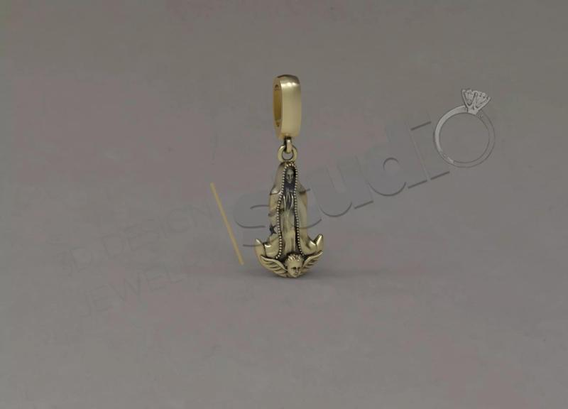 Detailed pandora Mary pendant 3d model