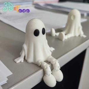 Articulated Halloween Ghost - PC Screen, Desktop and Bookshelf Ornament - no brackets required