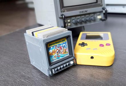 Miniature Sony PVM 6041  Game Boy Cartridge Holder