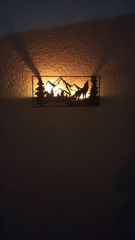 lighted wolf wall decor