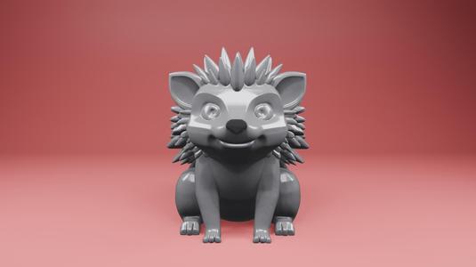Cartoon Hedgehog - Cute Stylized Hedgehog STL File for 3D Printing